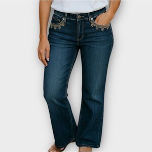 Vintage Harold’s Women’s Dark Denim Jeans with Beaded pockets Size 8